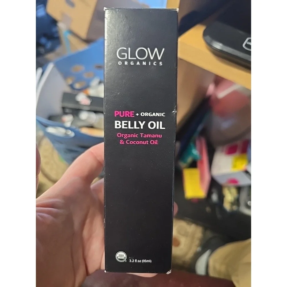 GLOW ORGANICS BELLY OIL 3.2 Fl Oz  Stretch Marks New In Box Glass Bottle